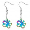 Boucles d'oreilles crochets en acier 16 - Papillon rainbow