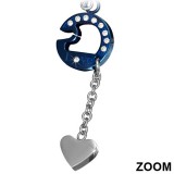 Crochets en acier 38 - Cercle bleu et coeur