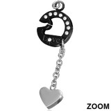 Crochets en acier 39 - Cercle noir et coeur