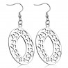 Boucles d'oreilles crochets en acier 46 - Ovale dentelle