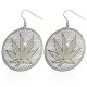 Boucles d'oreilles crochets en acier 48 - Feuille de cannabis