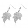 Boucles d'oreilles crochets en acier 49 - Feuille avec nervures