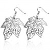 Boucles d'oreilles crochets en acier 50 - Feuille creuse