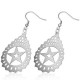 Boucles d'oreilles crochets en acier 51 - étoile dans beau cercle