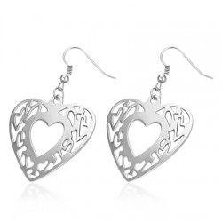 Boucles d'oreilles crochets en acier 52 - Coeur deluxe