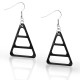 Boucles d'oreilles crochets en acier 54 - Trois triangles black