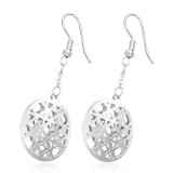 Boucles d'oreilles crochets en acier 58 - Deux cercles rosas