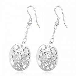 Boucles d'oreilles crochets en acier 58 - Deux cercles rosas