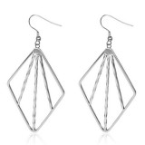 Boucles d'oreilles crochets en acier 63 - Grand losange