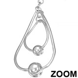 Boucles d'oreilles crochets en acier 64 - Deux boules