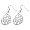 Boucles d'oreilles crochets en acier 65 - Grand coeur et petits coeurs