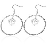 Boucles d'oreilles crochets en acier 67 - Cercle et bouclier