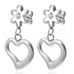 Clous pendants 01 - Coeur et fleur