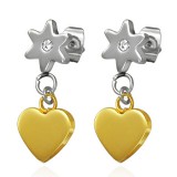 Clous pendants 05 - Coeur jaune et fleur