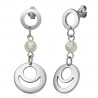 Boucles d'oreilles clous pendants 07 - Cercle et perle