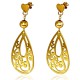 Boucles d'oreilles clous pendants 13 - Ovale jaune deluxe