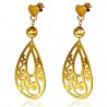 Boucles d'oreilles clous pendants 13 - Ovale jaune deluxe
