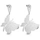 Boucles d'oreilles clous pendants 18 - Papillon dentelle