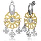 Boucles d'oreilles clous pendants 22 - Flocons gold-ip