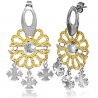 Boucles d'oreilles clous pendants 22 - Flocons gold-ip