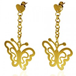 Clous pendants 52 - Gold iP papillon