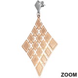 Boucles d'oreilles clous pendants 25 - Losange rose