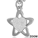 Boucles d'oreilles clous pendants 30 - Etoile et coeur satiné
