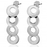 Boucles d'oreilles clous pendants 32 - Quatre cercles