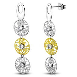 Clous pendants 49 - Trois cercles avec zircones