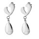 Boucles d'oreilles clous pendants 36 - Coeur et goutte