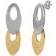 Boucles d'oreilles clous pendants 38 - Deux ovales gold-ip