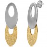 Boucles d'oreilles clous pendants 38 - Deux ovales gold-ip