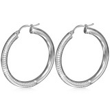 Boucles d'oreilles créoles 06 - Rayées sur un côté