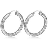Boucles d'oreille créoles 09 - Doubles rayures