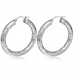Boucles d'oreille créoles 09 - Doubles rayures