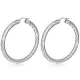 Boucles d'oreilles créoles 11 - Rayures grises