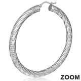 Boucles d'oreilles créoles 11 - Rayures grises