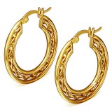 Boucles d'oreilles créoles 15 - Jaune centre vrillé