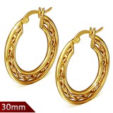 Boucles d'oreilles créoles 15 - Jaune centre vrillé