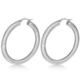 Boucles d'oreilles créoles 16 - Rayures en biais