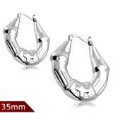 Boucles d'oreilles créoles 18 - Avec une petite croix
