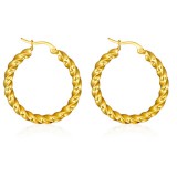 Boucles d'oreilles créoles 20 - Jaunes vrillées