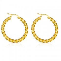 Boucles d'oreilles créoles 20 - Jaunes vrillées