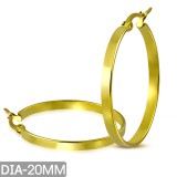Boucles d'oreilles créoles 22 - Cercle plat jaune