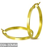 Boucles d'oreilles créoles 22 - Cercle plat jaune