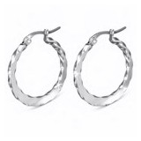Boucles d'oreilles créoles 24 - Vrillées et plates