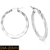 Boucles d'oreilles créoles 24 - Vrillées et plates