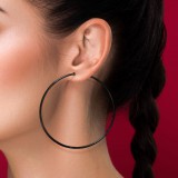 Boucles créoles 68 - Plaqué titane noire