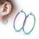 Boucles d'oreilles créoles 32 - Plaqué titane rainbow