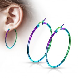Boucles créoles 71 - Plaqué titane rainbow